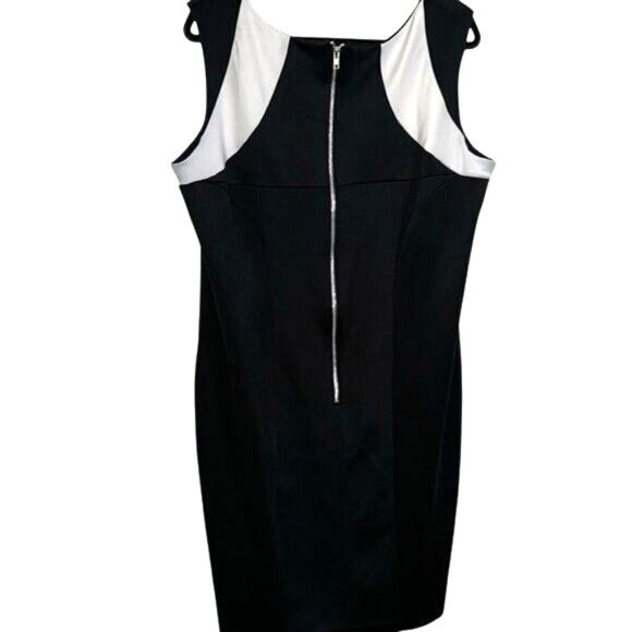 Ashley Stewart Black/White Sleeveless Mesh Panel Dress Size 18 Polyester/Spandex - Picture 6 of 8